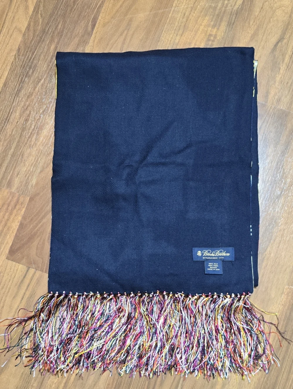 Brooks Brothers Vintage Patchwork Silk & Wool Scarf Repp Tie Ivy Prep USA